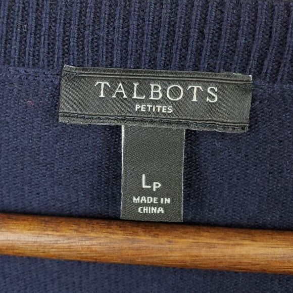 TALBOTS Crewneck Feather Novelty Pullover Sweater Size L/P - Picture 3 of 5